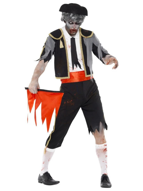 48" Black and Red Zombie Matador Men Adult Halloween Costume - Large - IMAGE 1