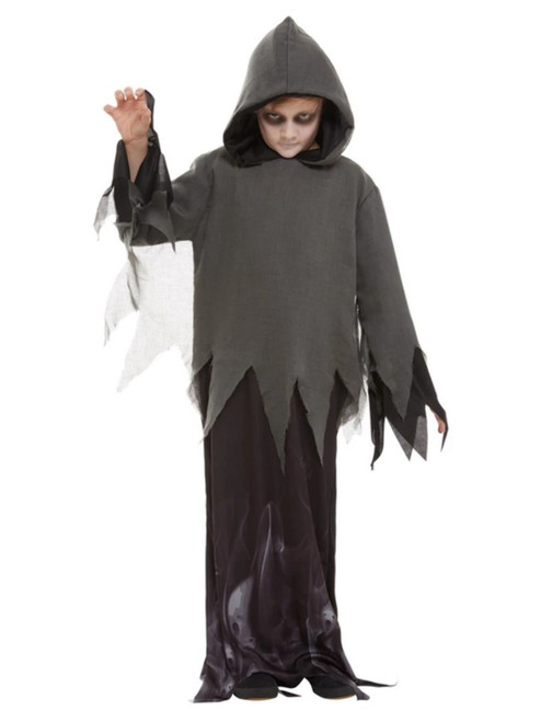Black Ghost Ghoul Unisex Child Halloween Costume - Large - IMAGE 1