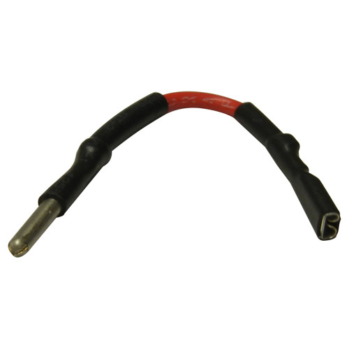 3" Black and Red Male Round and Female Spade Adapter Wire - IMAGE 1