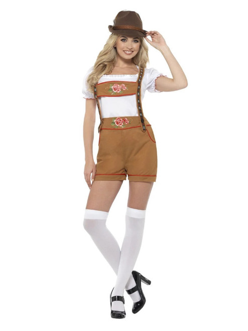 42" Brown Bavarian Beer Girl Women Adult Halloween Costume - Medium - IMAGE 1