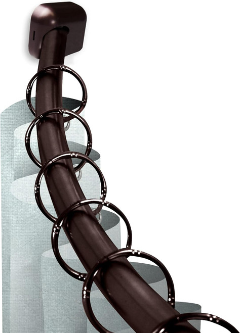 72" Bronze Curved Adjustable Shower Curtain Rod - IMAGE 1