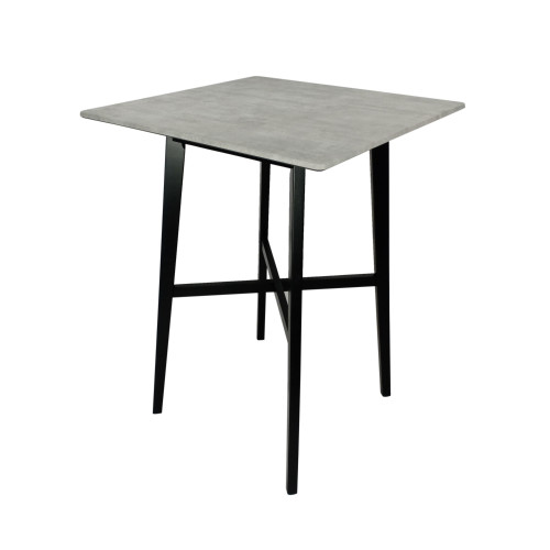 42" Gray and Black Contemporary Square Bar Table - IMAGE 1