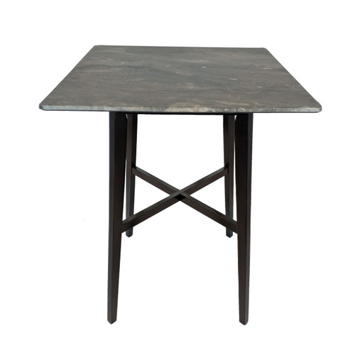 42" Black and Gray Contemporary Square Bar Table - IMAGE 1