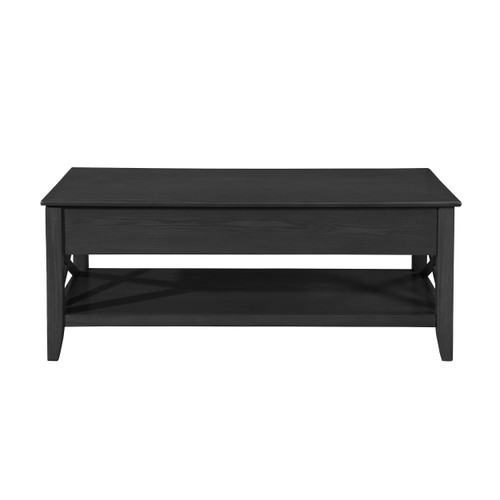 29.5" Black Contemporary Lift Top Coffee Table with Storage - IMAGE 1