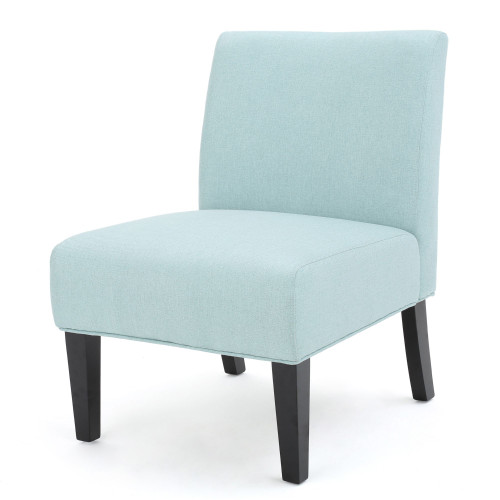 32" Blue and Black Contemporary Armless Accent Chair - IMAGE 1