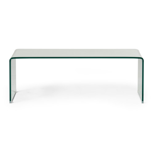 39.25" Clear Contemporary Rectangular Coffee Table - IMAGE 1