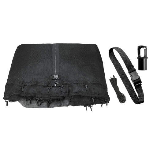 96" Black Outdoor Trampoline Replacement Enclosure Net with Pole Caps - IMAGE 1