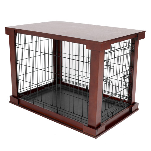 27" Mahogany Brown Multi-purpose Small Pet Cage and Dog Crate - IMAGE 1