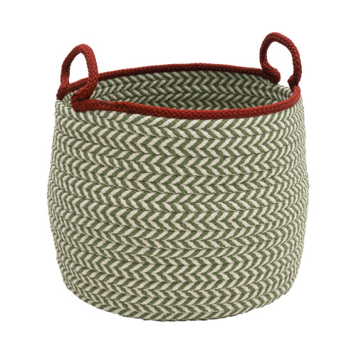 18" Braided Chevron Christmas Storage Basket - IMAGE 1