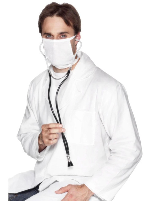 39" Black and White Doctors Men Adult Halloween Stethoscope Costume Accessory - One Size - IMAGE 1
