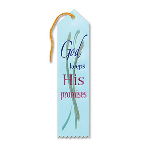 Pack of 6 Blue "God Keeps His Promises Award" Decorative Award Ribbon Bookmarks 8" - IMAGE 1