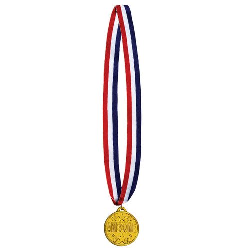 Set of 12 Red, White, and Blue Ribbon with Awesome Winner Medal - 30” - IMAGE 1
