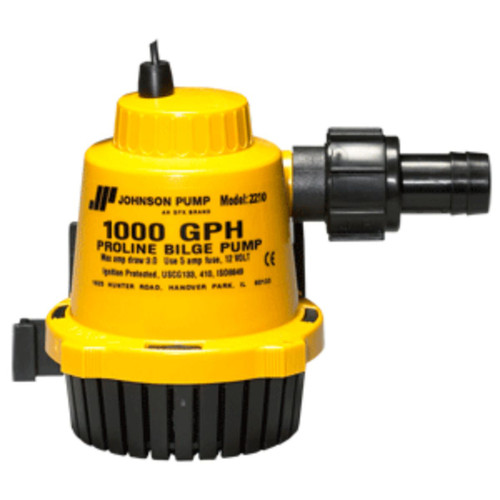 6" Yellow and Black Proline 1000 GPH Bilge Pump - IMAGE 1