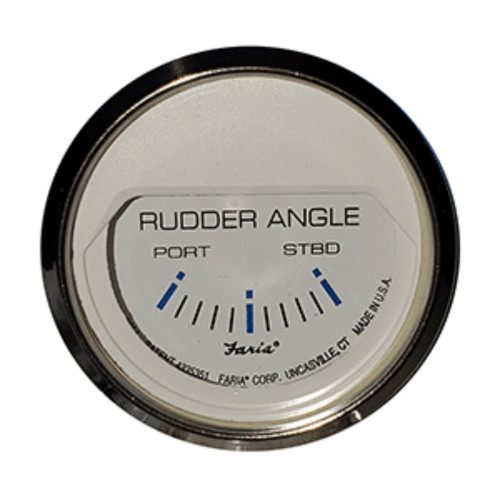 4" White, Stainless Steel, and Clear Standard Rudder Angle Indicator - IMAGE 1