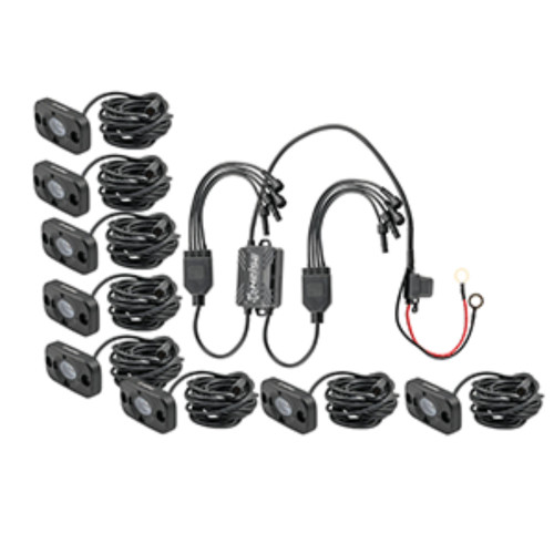 16" Pack of 8 Matte Black RGB Accent Lighting Kit - IMAGE 1