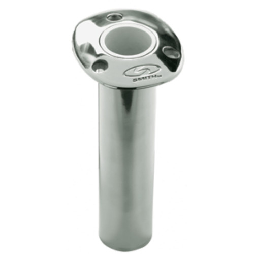 13" Silver and White CE Smith Stainless Steel 316 Flush Mount Rod Holder 9-Inch Dep 0 Deg - IMAGE 1