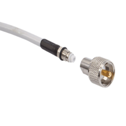 2" White and Silver Contemporary Connector for Cable - IMAGE 1