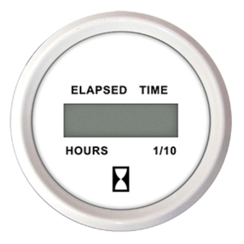 4" White, Stainless Steel, and Clear Digital Sailboat Deck Hour Meter - IMAGE 1