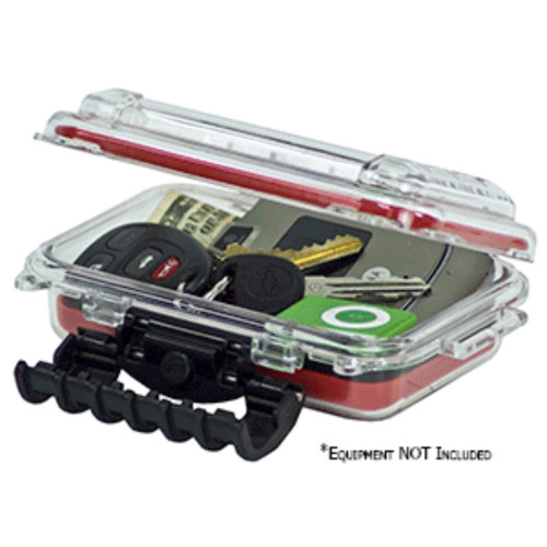 6" Red and Clear 3449 Plano Waterproof Polycarbonate Storage Box - IMAGE 1