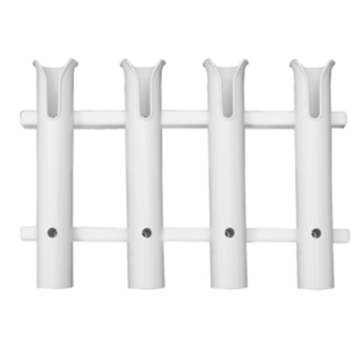 17" Solid White Outdoor-Fishing Taco 4-Rod Poly Metal-Made Rod Rack - IMAGE 1