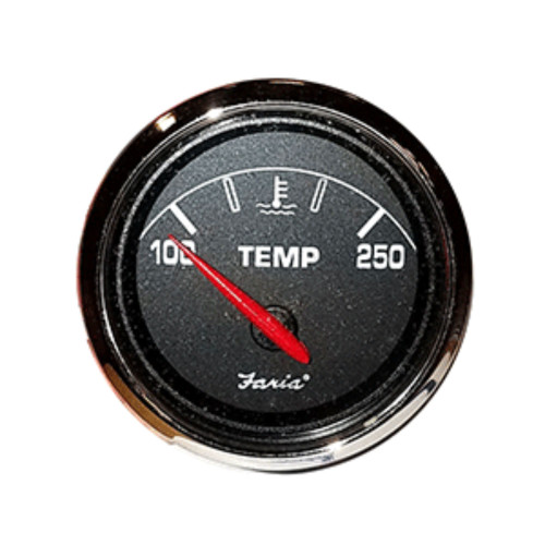 4" Black, Clear, and Stainless Steel Standard Sailboat Water Temperature Gauge - IMAGE 1