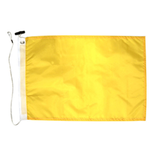 7" Yellow Rectangular Solid Single Sided "Q" Code Flag - IMAGE 1