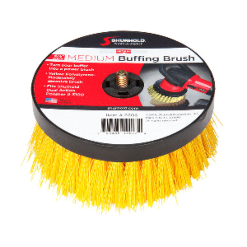 4" Yellow and Black Contemporary Medium Brush for Dual Action Polisher - IMAGE 1