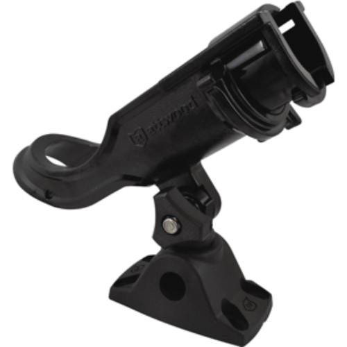 9" Matte Black Outdoor Attwood Heavy-Duty Adjustable Rod Holder with Combo Mount - IMAGE 1
