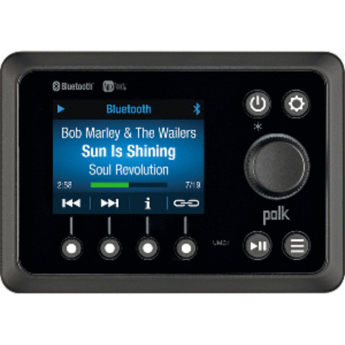 13" Black Polk App Ready BT AM FM Marine Stereo - IMAGE 1