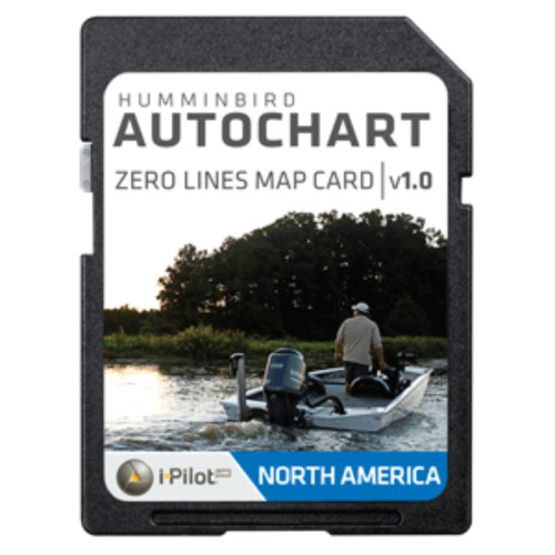 7" Black Outdoor Parts and Accessories Humminbird AutoChart Zero Lines Map Card - IMAGE 1