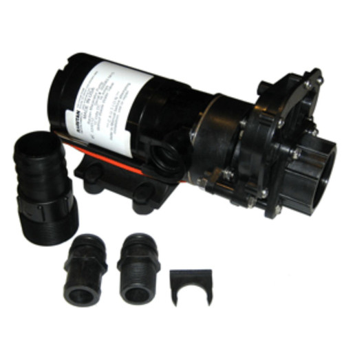10" Black and Orange Macerator Pump with Waste Valve - IMAGE 1