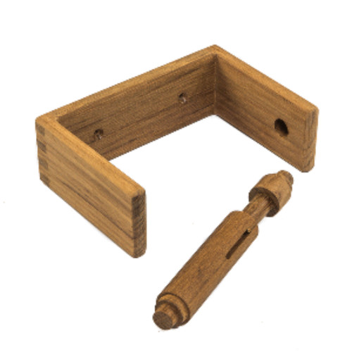5" Teak Brown Toilet Tissue Rack - IMAGE 1