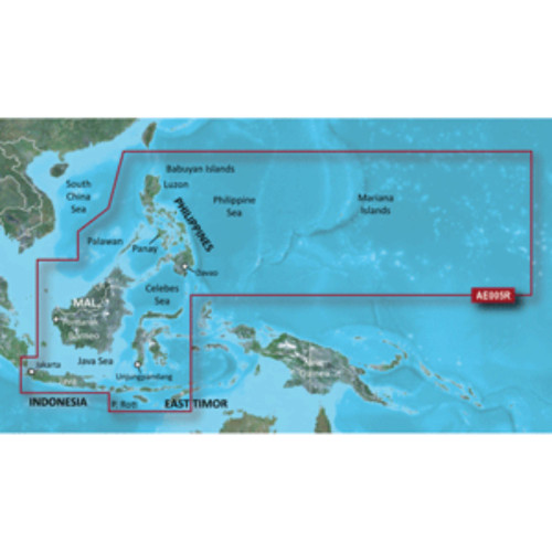 4" Micro SD and SD Compatible Garmin BlueChart G2 HXAE005R Philippines/Java/Mariana Islands GPS - IMAGE 1