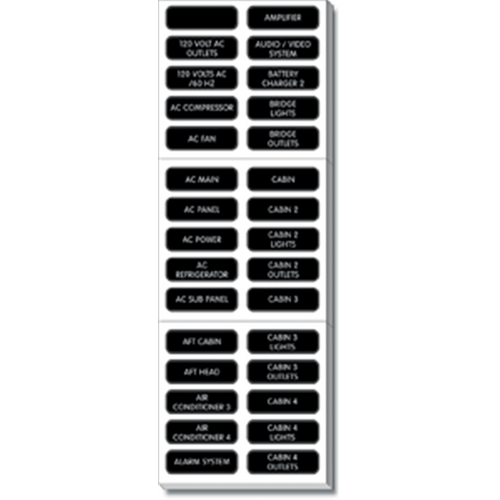 6" Black and White 8067 AC Panel Extended 120 Label Set - IMAGE 1