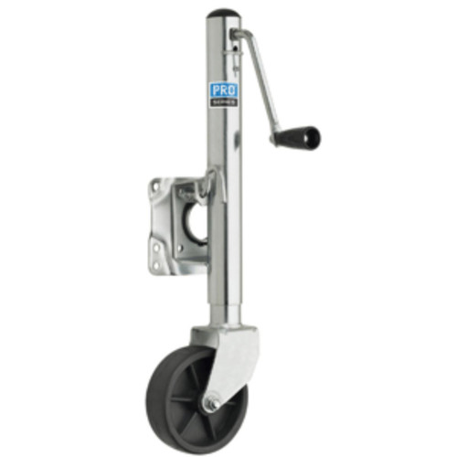 22" Stainless Steel and Black Swivel Jack with Wheel - IMAGE 1