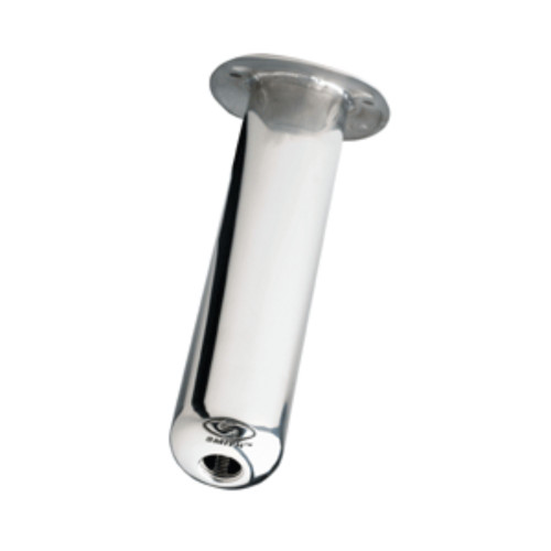 15" Silver and White CE Smith Stainless Steel Flush Mount Rod Holder 10.5-Inch Dep 30 Deg - IMAGE 1