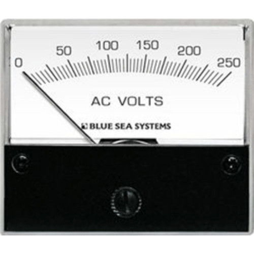 5" Black and White Standard Sailboat Deck Voltmeter - IMAGE 1