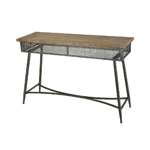 32" Bronze and Black Wooden Metal Honcho Vintage-Industrial Rectangular Console Table - IMAGE 1