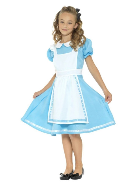 48" Blue and White Wonderland Princess Girl Child Halloween Costume - Medium - IMAGE 1