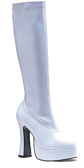 White Chacha Women Adult Halloween Boots Costume Accessory - Size 10 - IMAGE 1