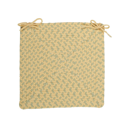 15" Cream and Gray Handmade Braided Chair Pad - IMAGE 1