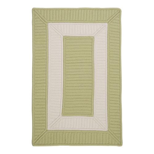 2' x 8' Green and White Geometric Rectangular Rug Runner - IMAGE 1
