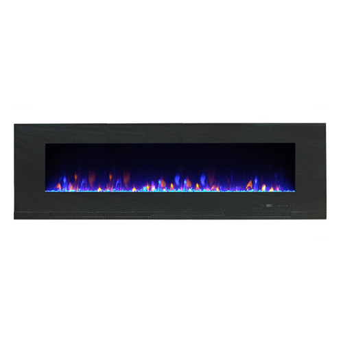 60" Black Modern Style Rectangular Paramount Mirage Recessed Electric Fireplace - IMAGE 1