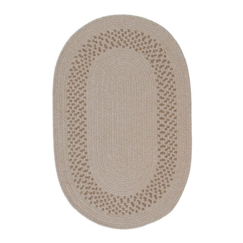 6" x 9" Oatmeal Brown All Purpose Handcrafted Reversible Oval Area Throw Rug Sample - IMAGE 1