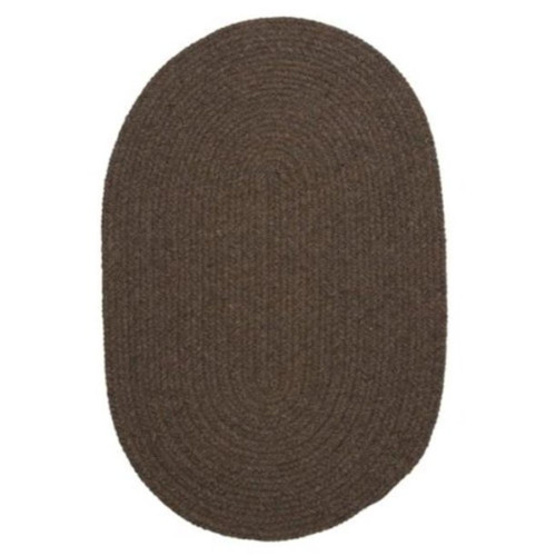 17" Chocolate Brown Traditional Style Oval Area Throw Rug Sample - IMAGE 1