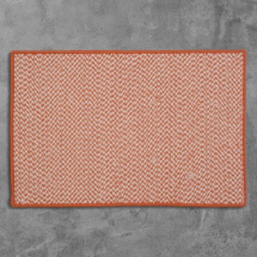 14" x 17" Orange and White Outdoor Rectangular Rug - IMAGE 1