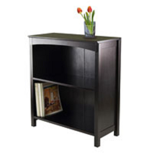 30” Espresso Black Storage Shelf or Bookcase with Three Tier Wide - IMAGE 1