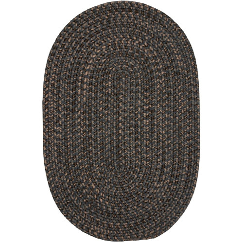 1.1' x 1.4' Charcoal Black Traditional Area Throw Rug Sample - IMAGE 1