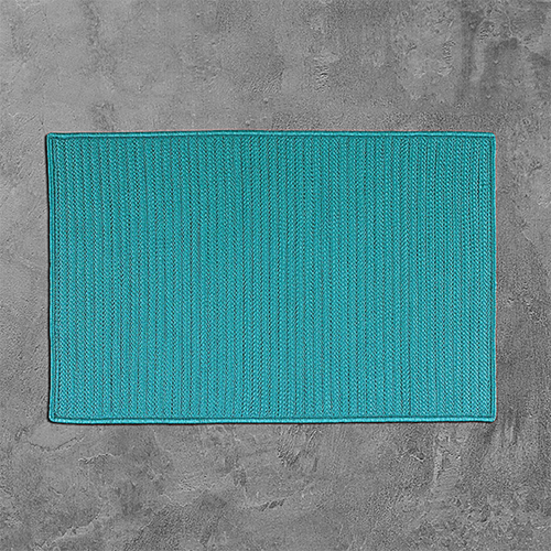 17" Turquoise Green Traditional Style Rectangular Area Throw Rug Sample - IMAGE 1