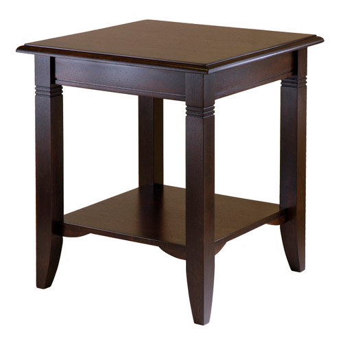 21.75" Cappuccino Elegant Nolan Square Shaped Top Wooden End Table - IMAGE 1